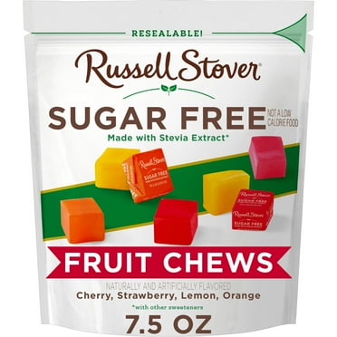 RUSSELL STOVER Sugar Free Fruit Chews Candy, 7.5 oz. bag (≈ 35 pieces)