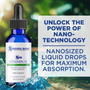 Nanoceutical Solutions: Nano Vitamin D3 5000 IU potent nanosized liquid particles, supports bone, joint, heart & immune health, 30ml.
