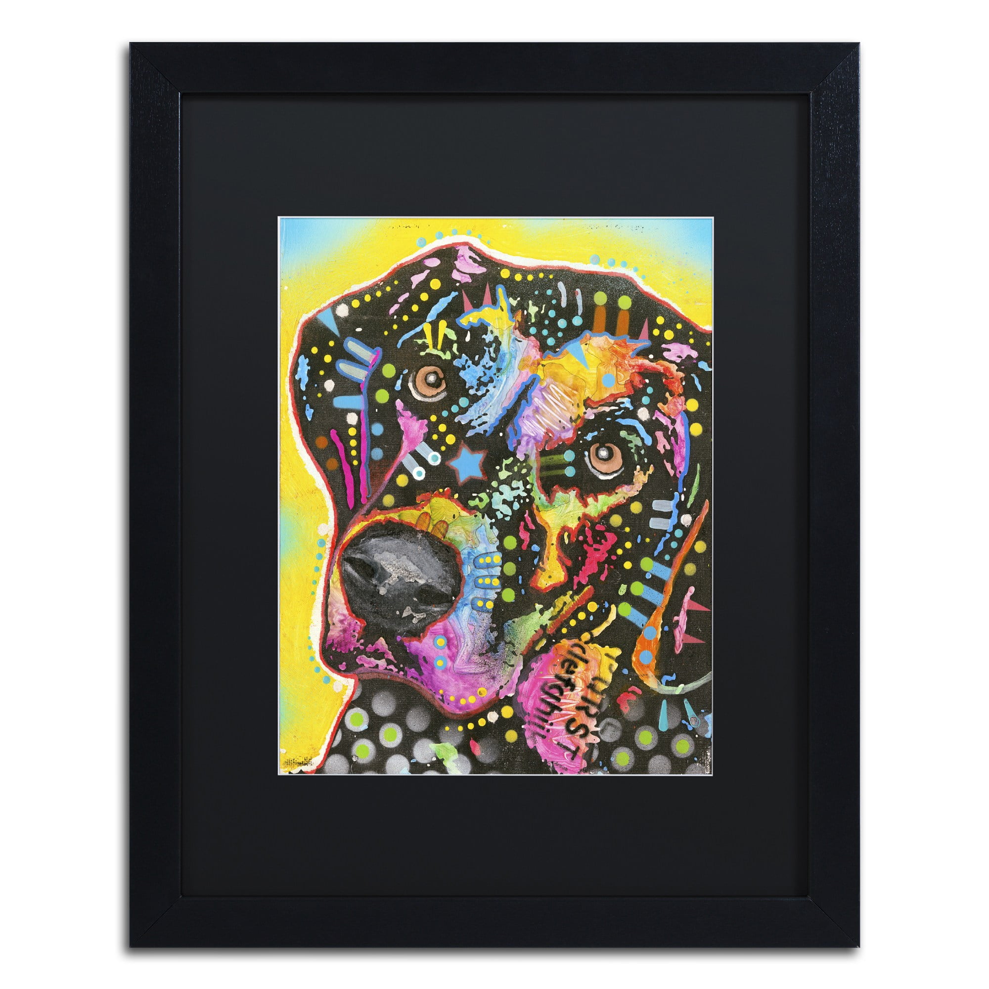 "5" Canvas Art by Dean Russo, Black Matte, Black Frame
