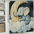 thumbnail image 6 of Autua Elephant Cloud Moon Home Bathroom Curtain Decoration Chic Modern Decor Shower Curtain with Hooks 60"x72, 6 of 7