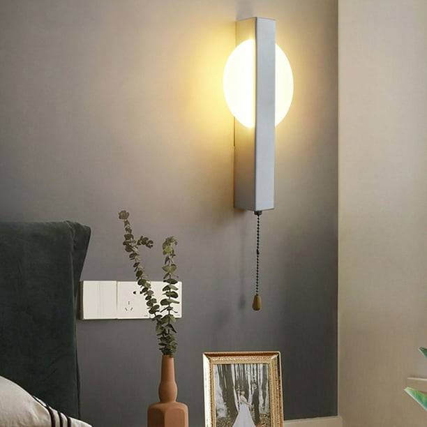 Aplique de pared metálico con cable, moderno aplique LED cálido, aplique dorado para interiores, ideal para salón, dormitorio, baño, pasillo, entrada, escaleras, mesilla de noche, estilo moderno.