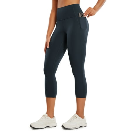 CRZ YOGA Womens Butterluxe Workout Capri Leggings with Pockets 21 Inches