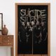 thumbnail image 4 of Cortina de puerta semiopaca con patrón de patchwork de dos piezas Suicide Silence, cortinas opacas decorativas para dormitorio, sala de estar, decoración de habitación de niños, 34 x 56 pulgadas,, 4 of 7