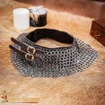 thumbnail image 4 of Lord of Battles Chainmail Collar Medieval Neck Armor Mild Steel Flat Rings Dome Riveted and Alternating Collar Neck Protection for Reenactments & LARP Events - 9mm 18 Gauge Natural, 4 of 5