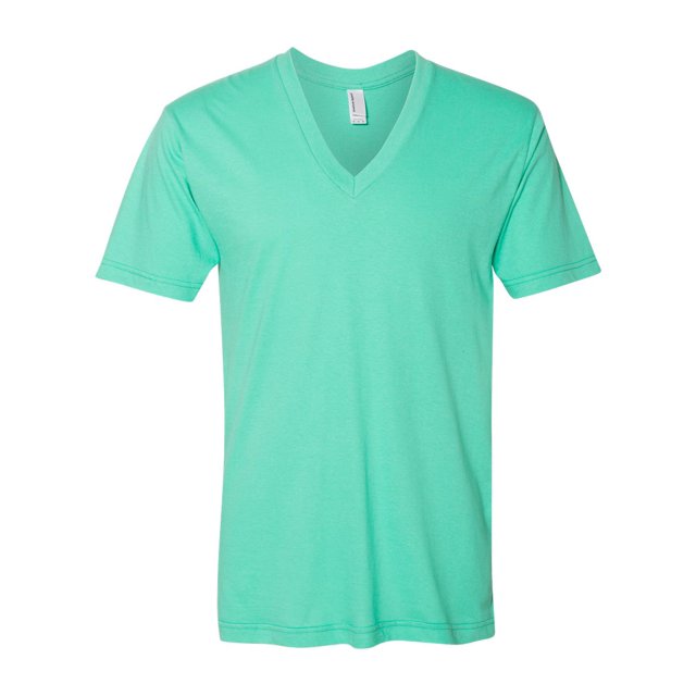 American Apparel Fine Jersey V-Neck Tee, XS, Mint