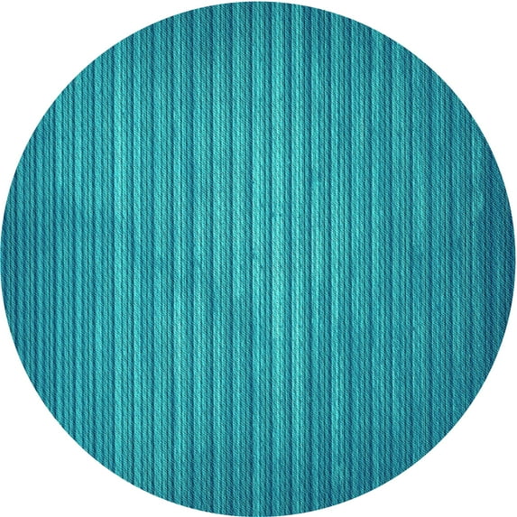 Ahgly Company Machine Washable Indoor Square Transitional Dark Cyan Green Area Rugs, 3' Square