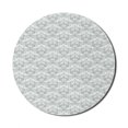 thumbnail image 1 of Abstract Mouse Pad for Computers, Rhythmic Pattern of Chandelier Like Damask Motifs on Plain Backdrop, Round Non-Slip Thick Rubber Modern Mousepad, 8" Round, White Pale Sage Green, by Ambesonne, 1 of 2