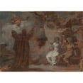 thumbnail image 2 of Robert Smirke 24x19 Black Ornate Framed Double Matted Museum Art Print Titled: Prospero Conjuring a Masque for Ferdinand and Miranda (ca. 1810), 2 of 5