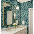 thumbnail image 4 of S4Sassy Botanical Leaf Wallpaper - Turquoise Wall Covering, 25" x 360" Self-Adhesive Textured Vinyl Wall Paper, Decorative Walls Wrap, Easy DIY Walls Covering For Bedroom, Living Room, Living Space, 4 of 9