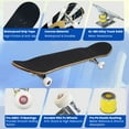 thumbnail image 2 of Complete Skateboards for Beginners,7 Layer Canadian Maple Double Kick Deck,31''Pro Cruiser Sun Black Skate Board, 2 of 5