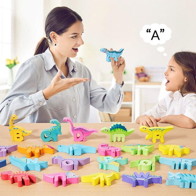 Alphabet Puzzle, Vivid Colors Animal Puzzle Set Preschool Learning Toy for Home Baby Room