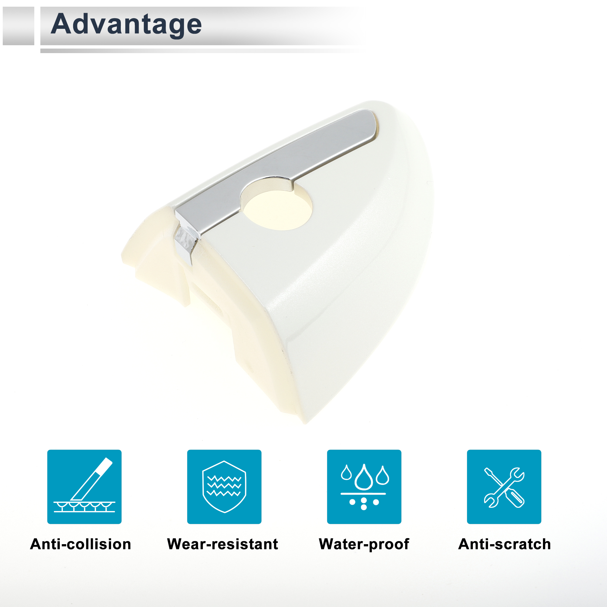 Unique Bargains Door Handle Lock Cylinder Cover for Toyota Corolla 2014-2018 White