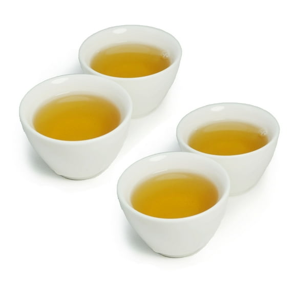 Porcelain Teacup 4 Counts White Tea Cups Chinese Mutton Fat Jade Glazed Cups kung Fu Tea Cup 60ml