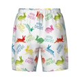 thumbnail image 4 of Lsque Mens Swim Trunks Happy Easter Rabbit Pattern - Bathing Suit Compression Liner - Beach Swim Shorts Swimwear - (S-3XL) - Stretch Quick Dry -Small, 4 of 9