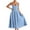 Blue, variant on Fashion Swing Dresses for Womens 2026 Summer Plus Size Solid Color Camisole Slim V-neck Zipper Pleated Dress