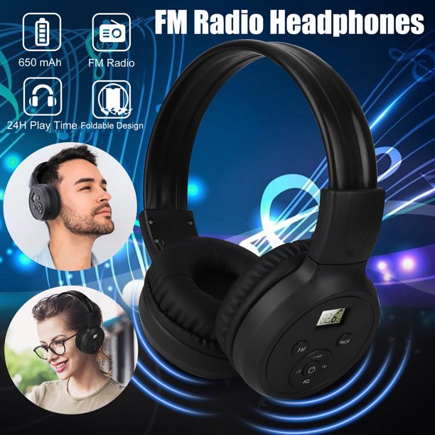 FM Digital Radio Receiver Wireless Headphone Portable Foldable Walkman