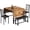 Brown, variant on MIERES 4-Person Folding Kitchen Dining Table and Chair Set, 4-Person Dining Set, Marble-Look Dining Table, Extendable Dining Table Ideal for Small Spaces, White