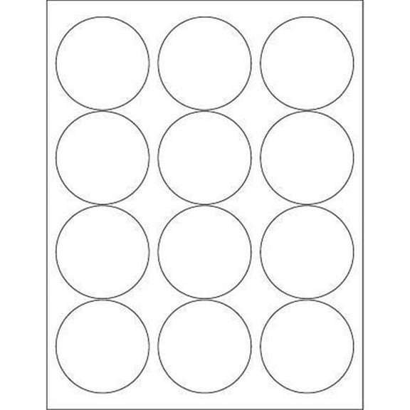 2.5 in. Glossy White Circle Laser Labels - Pack of 1200