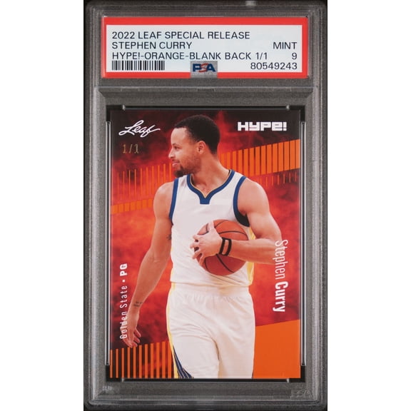 Stephen Curry PSA 9 2022 Leaf Hype! #92 Orange Blank Back 1/1 Rare Trading Card Golden State Warriors