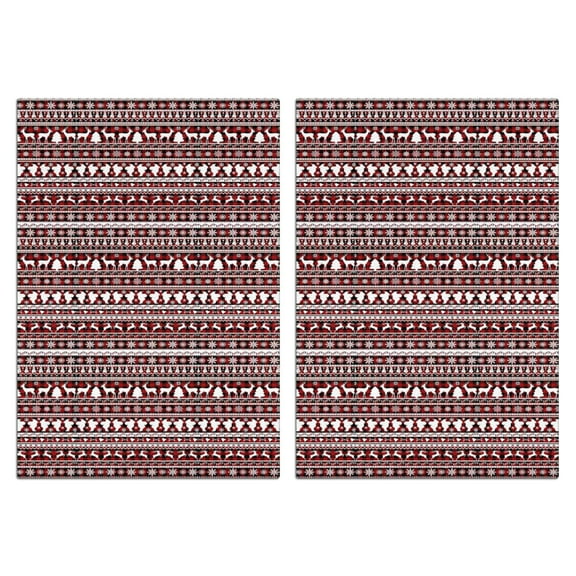 2 Pcs Funny Kitchen Towels,Red and White Christmas Folk Pattern Microfiber Dish Towels,Kitchen Tea Towels,Kitchen Towel Set (18" X 26")