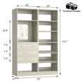 thumbnail image 2 of Homieasy 50'' Closet System Set of 2, Walk-in Closet System Set with 4 Drawers & Storage Shelves, Wooden Closet Tower with Mirror and Shoe Rack, Closet Organizer for Bedroom, 79.7" Height, White Oak, 2 of 7