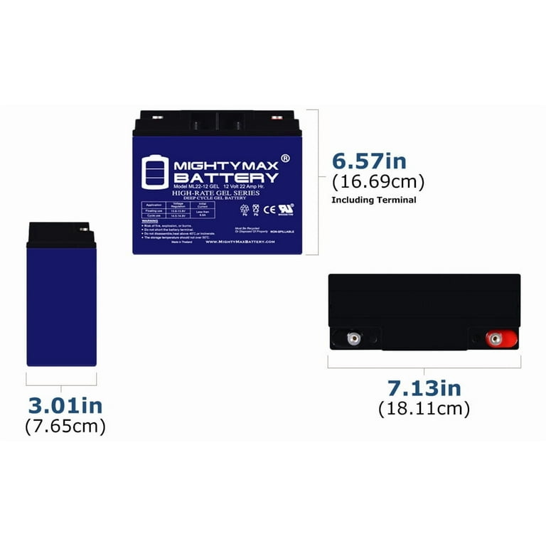 12V 22AH GEL Battery for Kawasaki Zero-Turn Riding Mower - Walmart.com