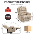 thumbnail image 6 of HSUNNS Recliner Chair, Modern Manual Reclining with Soft Padded Headrest and Armrest, Oversized Reclining Chairs for Livingroom Bedroom and Home Theater, Beige, 6 of 10