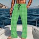 thumbnail image 1 of Pantalones de pijama largos para hombre, informales, con estampado a cuadros, holgados, deportivos, elásticos, rectos, vintage, con bolsillos, 1 of 6
