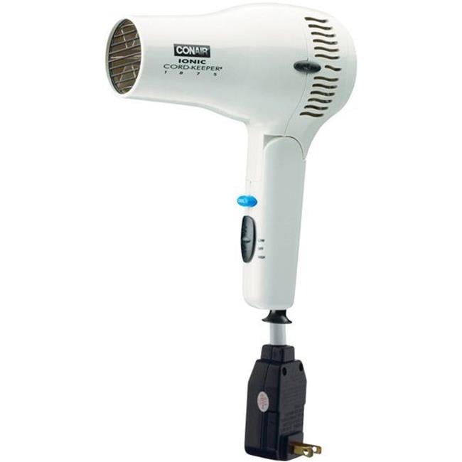 Conair 169WIW Conair Hospitality Series 1875 Watt Ionic Cord Keeper Hair Dryer With Retractable Cord White Walmart