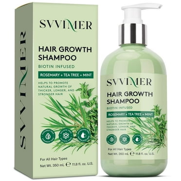 Svvimer Rosemary Hair Growth Shampoo, Thickening and Regrowth Formula for Men & Women - Rosemary Mint Strengthening Shampoo with Tea Tree Oil Biotin- For Thinning Hair and Hair Loss 11.8 fl.oz