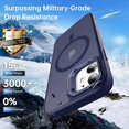 thumbnail image 4 of Magnetic iPhone 11 Case with Screen Protector, Built-in Metal Camera Kickstand,[Compatible with Magsafe] [Wireless Charging] Matte Protective Phone Cover 6.1" for Men, Women, Girls - Blue, 4 of 14