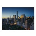 thumbnail image 1 of City Cutting Board, Sun Rising over Central Park in Manhattan Tranquil Morning Skyscrapers, Decorative Tempered Glass Cutting and Serving Board, Small Size, Blue Marigold Dark Green, by Ambesonne, 1 of 1
