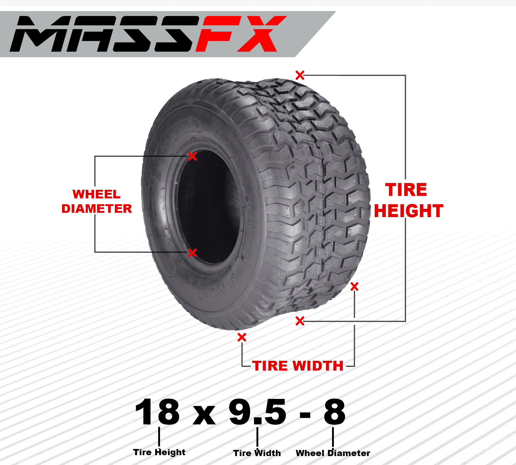18X9.50-8 18/9.50-8 18X9.50-8 Lawn Mower Quad ATV Rear Tire Tubeless 18X9.5-8 