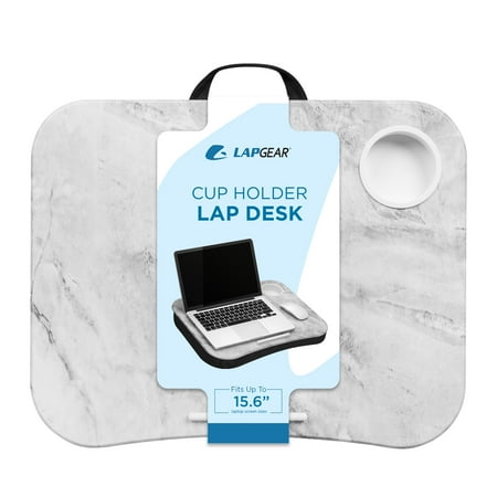 UPC: 0052162463056 | LapGear Cup Holder Lap Desk for up to 15.6  Laptops  White Marble