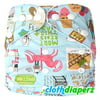 Fair Blue Pink Whimsical Baby Cloth Diapers Reusable Diaper Cute Colorful Print One Size