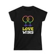 thumbnail image 3 of Love Wins LGBTQ Pride Rainbow Flag Gay Lesbian Pride Ally Womens T Shirts, 3 of 8