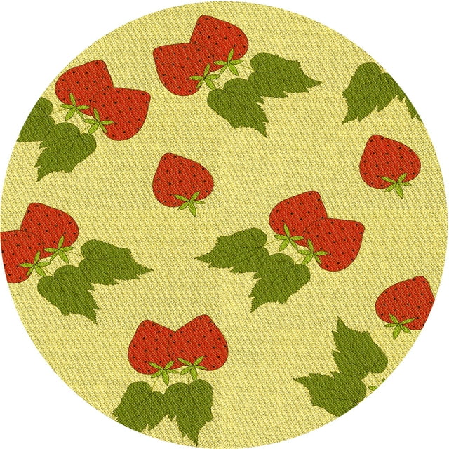 Ahgly Company Tapis d'Intérieur Lavables en Machine, Ronds, Transitionnels, Jaune Vif, Ronds de 6 Pi