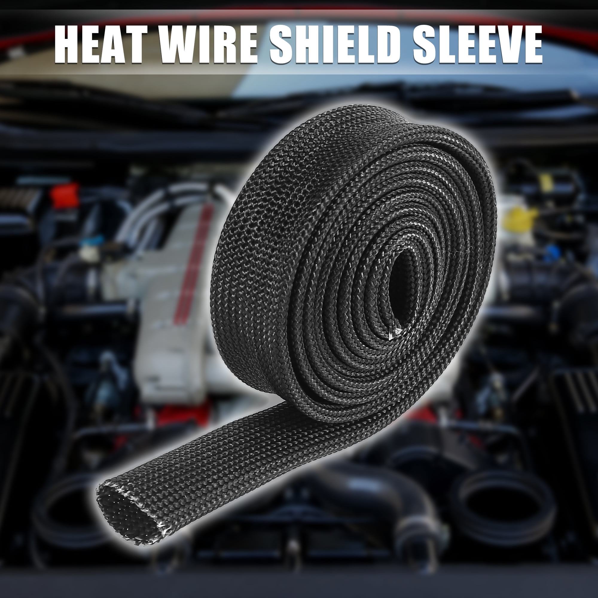 Fiberglass Heat Wire Shield Sleeve Heat High Temp Shield Adjustable 3.2ft  25mm 1 Black for Car Wire Loom Protection | Walmart Canada