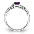thumbnail image 5 of 925 Sterling Silver Rhodium Plated Amethyst Diamond Ring Size 8, 5 of 6