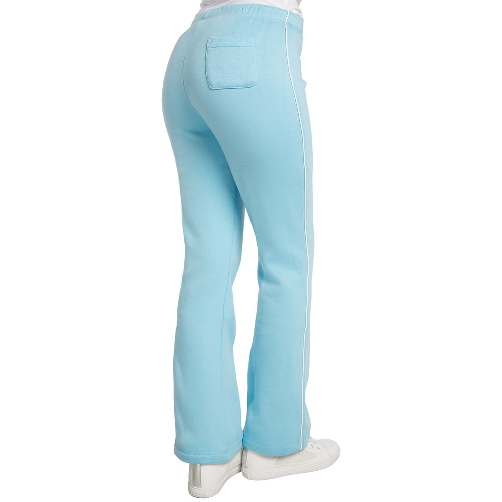 Sweetvibes Sweet Vibes Junior Women Baby Blue Fleece Flare Sweat Pants Contrast Piping