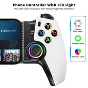 Mobile Game Controller for iPhone/Android, Compatible with Switch/Oled/Switch 2,with Hall Joystick, Turbo, RGB, Compatible with Xbox Cloud, Steam Link, MFi
