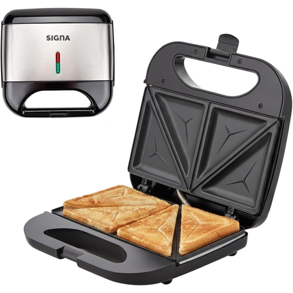 Sandwichera 750W Panini Electrica con Recubrimiento Antiadherente Luz Indicadora Fácil de Limpiar Mini Prensa para Hacer 2 Sandwiches Cocina