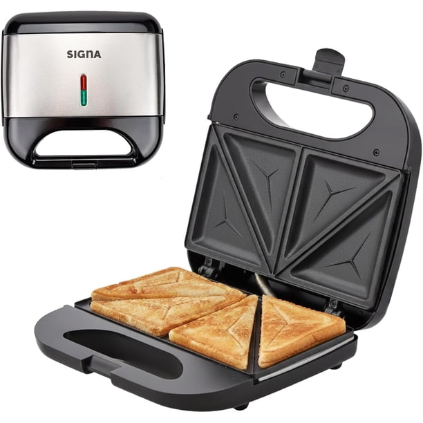 Sandwichera 750W Panini Electrica con Recubrimiento Antiadherente Luz Indicadora Fácil de Limpiar Mini Prensa para Hacer 2 Sandwiches Cocina