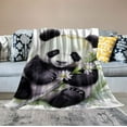 thumbnail image 2 of ARISTURING  Prety Panda with Flower Throw Blanket Super Soft Lightweight Blanket for All Seasons, 2 of 6
