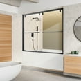 thumbnail image 3 of Caspar 60" W x 58" H By Pass Semi Frameless Tub Door in Matte Black with Clear Glass, 3 of 4