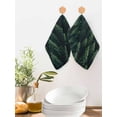 thumbnail image 2 of Green Forest Dish Towels Set, Waffle Weave Kitchen Towels 4 Pieces, Modern Pine Trees Mysterious Art Microfiber Hair Face Bath Tea Towel Absorbent Quick Drying Cleaning Dish Cloths 12"x12", 2 of 7
