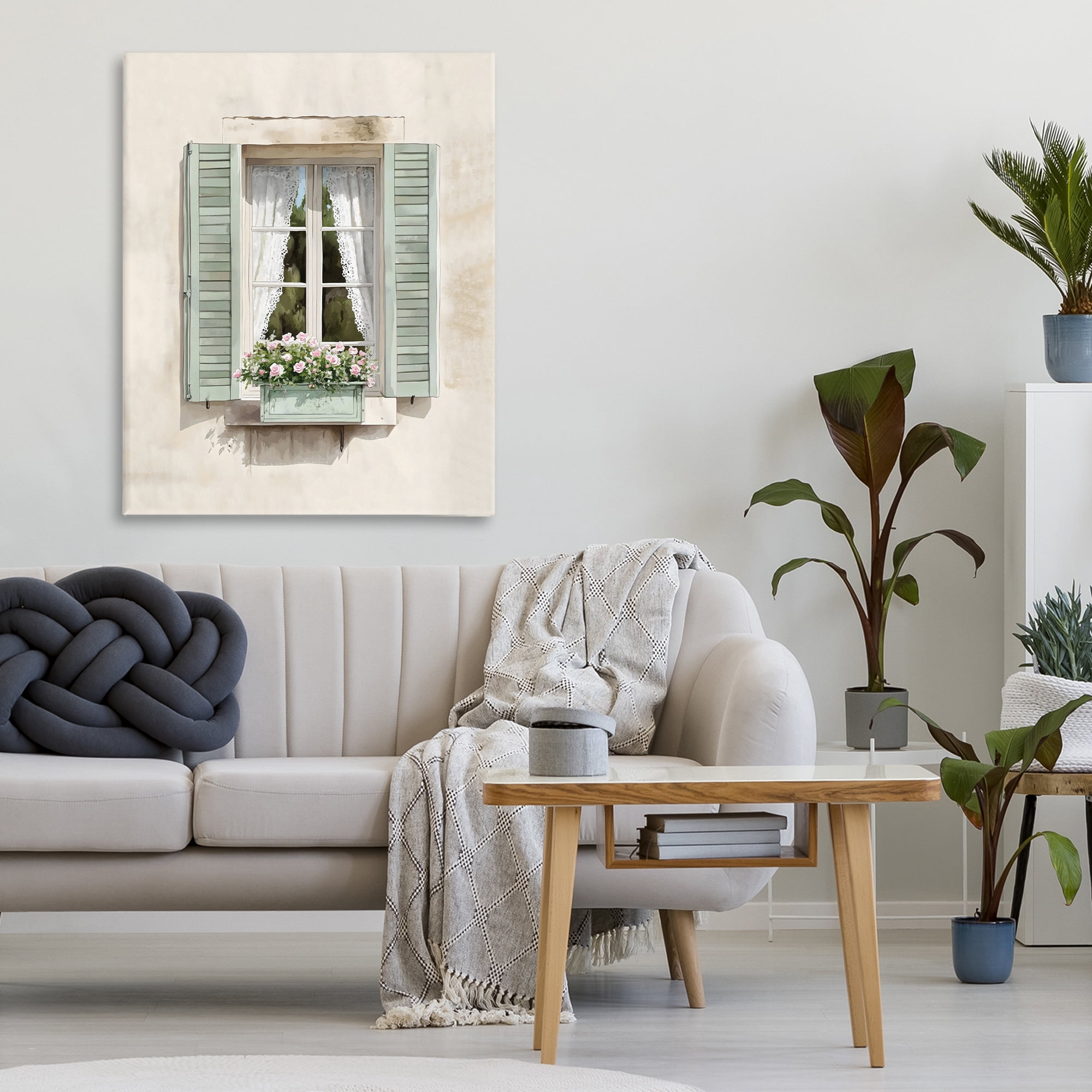 Stupell Industries French Cafe Window Curtains Canvas Wall Art, design by LSR Design Studio