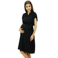 thumbnail image 4 of Bimba Maternity Robe Nursing Coverup With Side Shoulder Buttons Baby Shower Gift, 4 of 9