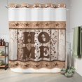 thumbnail image 6 of No Hook Shower Curtain, Vintage Farmhouse Shower Curtains for Bathroom with See Through Top Window, Retro Home Text Country Star Wooden Waterproof & Washable Bath Curtain Long 72"x78", 6 of 9