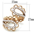 thumbnail image 2 of IP Rose Gold(Ion Plating) Stainless Steel Ring with AAA Grade CZ in Clear for Women Clear Stone Color Style TK1633 Size 10, 2 of 4